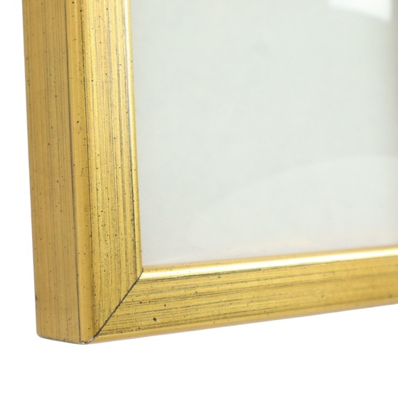 Image 1 of Gold Wooden Frame With Convex Glass