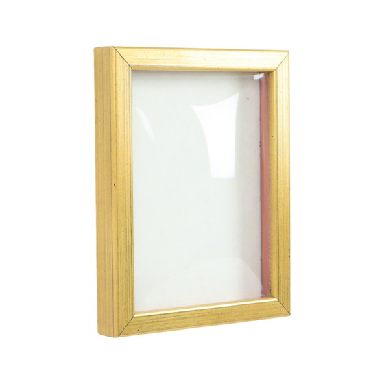 Image 1 of Gold Wooden Frame With Convex Glass