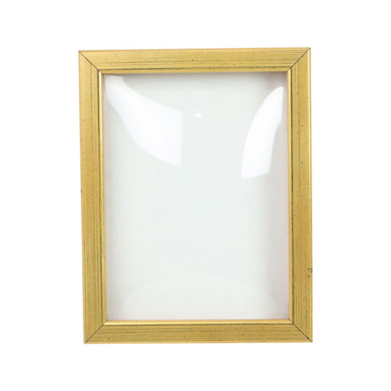 Image 1 of Gold Wooden Frame With Convex Glass