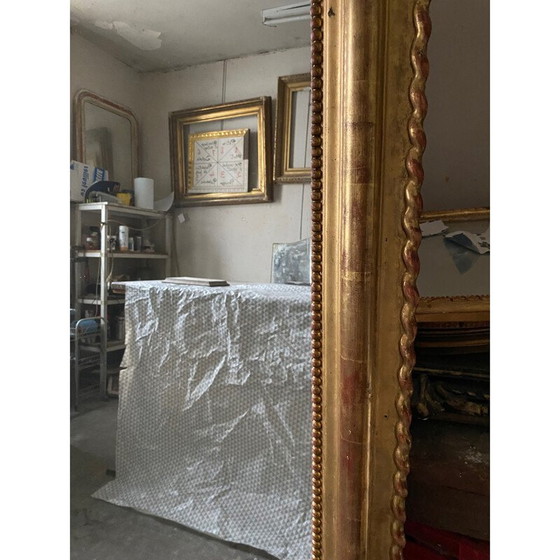 Image 1 of Vintage rectangular gilded mirror by Louis-Philippe