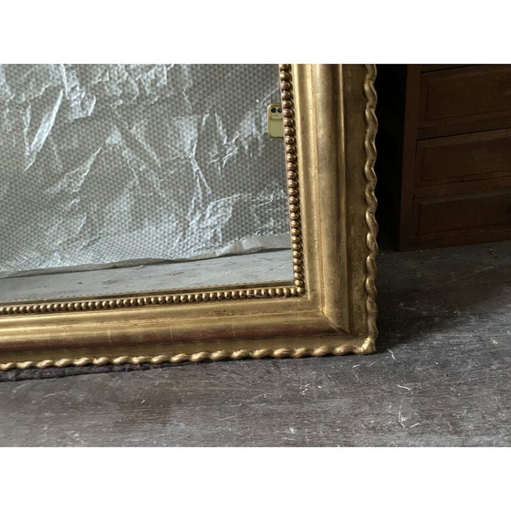 Image 1 of Vintage rectangular gilded mirror by Louis-Philippe