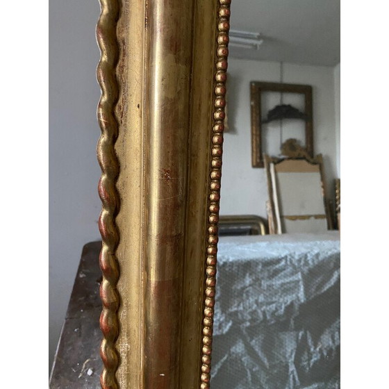 Image 1 of Vintage rectangular gilded mirror by Louis-Philippe