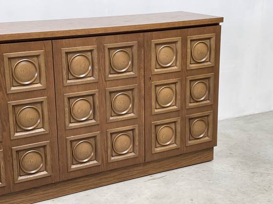 Image 1 of Vintage Graphical brutalist credenza