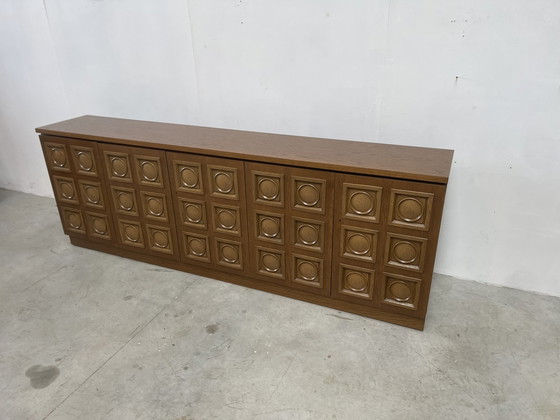 Image 1 of Vintage Graphical brutalist credenza