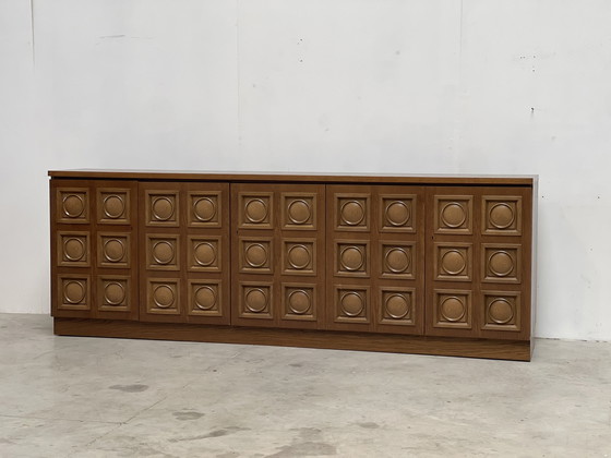 Image 1 of Vintage Graphical brutalist credenza
