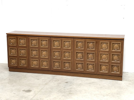 Image 1 of Vintage Graphical brutalist credenza
