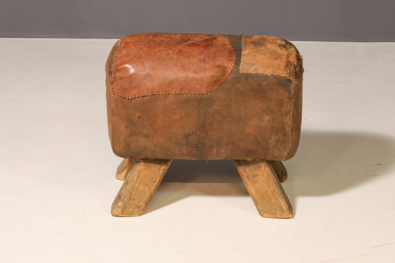 Image 1 of Vintage Leather Gymnastics Stool | 1930s, Czechoslovakia