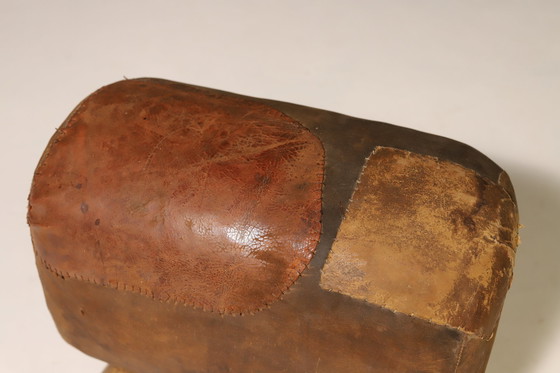 Image 1 of Vintage Leather Gymnastics Stool | 1930s, Czechoslovakia