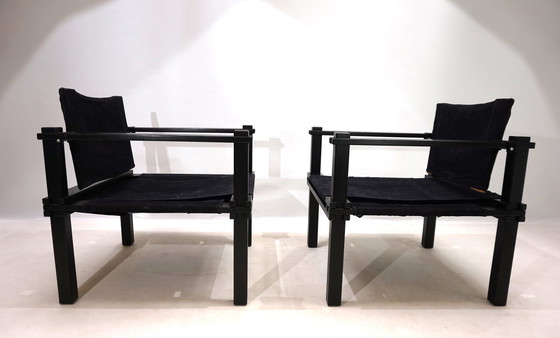 Image 1 of Bofinger Set Of 2 Farmer Lounge Chairs With Table By Gerd Lange, 1960