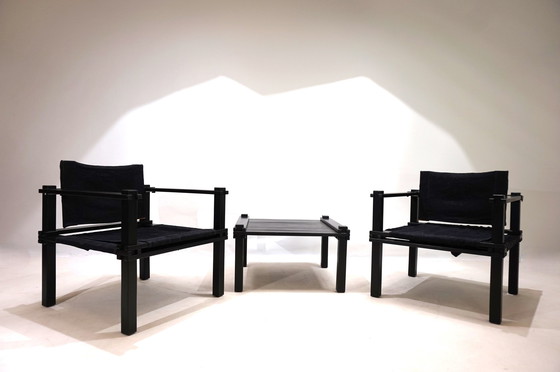 Image 1 of Bofinger Set Of 2 Farmer Lounge Chairs With Table By Gerd Lange, 1960