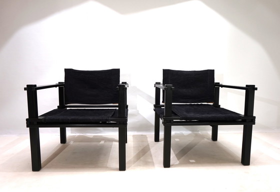 Image 1 of Bofinger Set Of 2 Farmer Lounge Chairs With Table By Gerd Lange, 1960