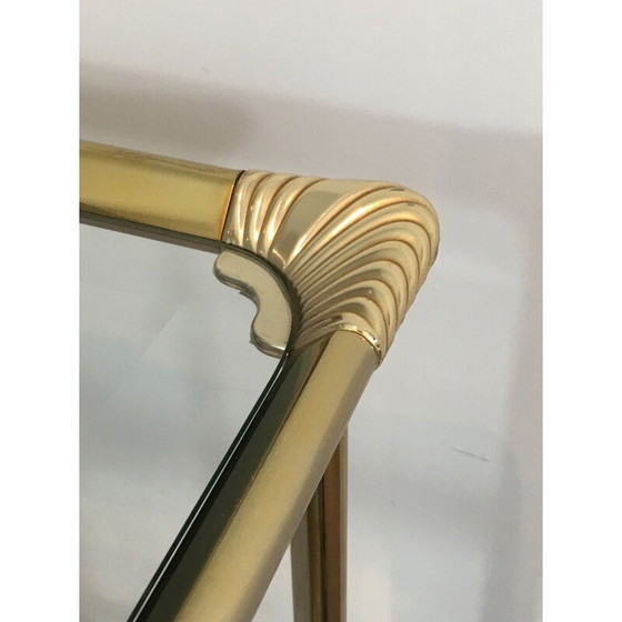 Image 1 of Scaffale vintage Hollywood Regency a 3 ripiani placcato oro, 1970