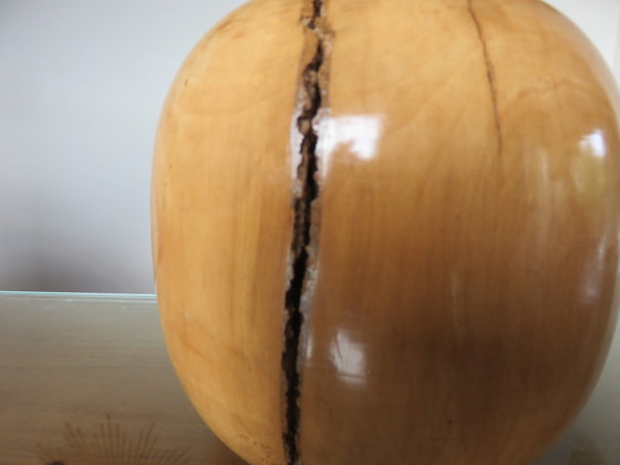 Image 1 of Lámpara de olmo, obra francesa, década de 1970-1980