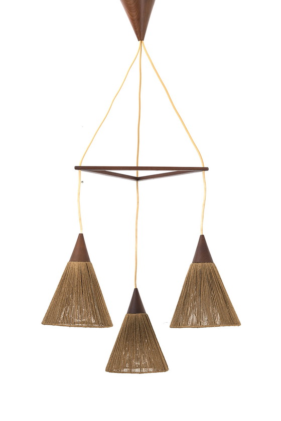 Image 1 of Danish hanging lamp with rope