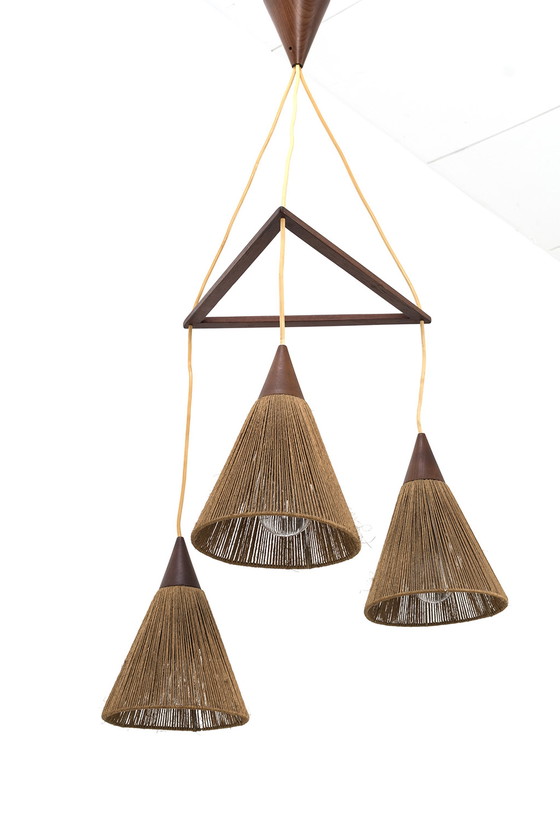 Image 1 of Danish hanging lamp with rope