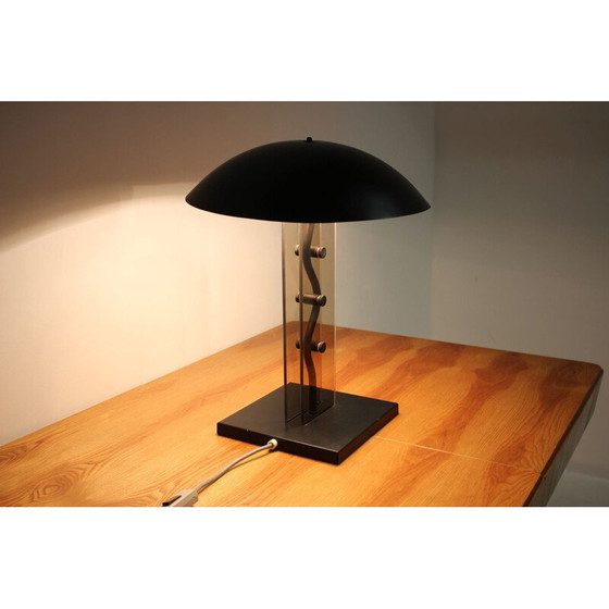 Image 1 of Lampada vintage in vetro alluminio e metallo di Kamenický Šenov, Cecoslovacchia 1980