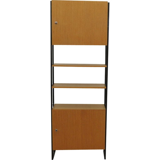 Vintage wall shelf in wood and iron, Czechoslovakia 1980