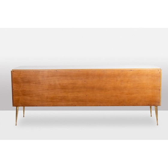 Image 1 of Vintage geometric sideboard in glass and gilded brass, Italy