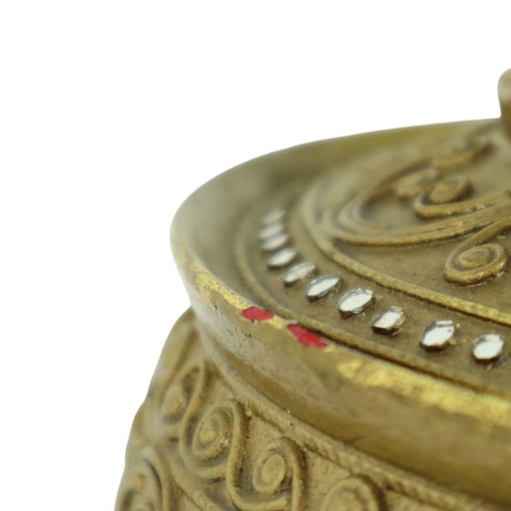 Image 1 of Wooden Offering Bowl Gold Leaf Burma