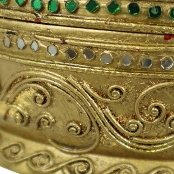 Image 1 of Wooden Offering Bowl Gold Leaf Burma