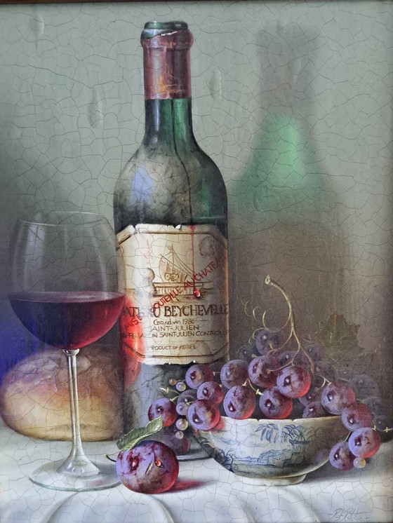 Image 1 of Still Life With Wine And Grapes By Rob Ritchie