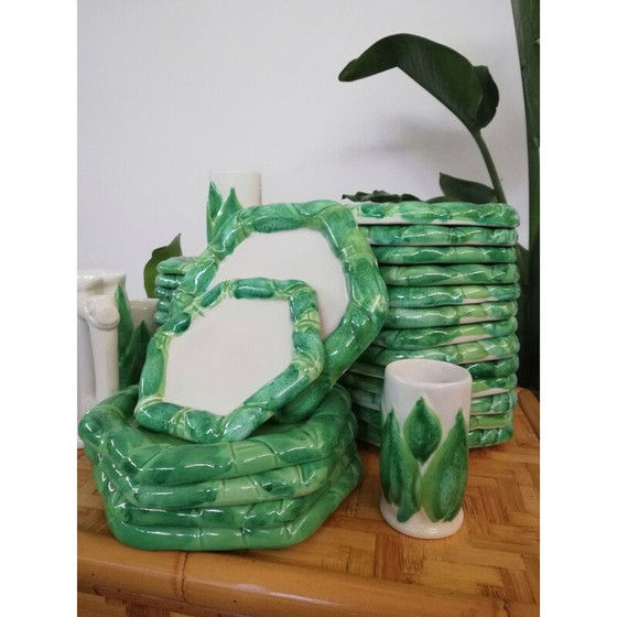 Image 1 of Set of 31 Italian vintage service of tropical dishes and glasses by Colin Morrow for Arpex, 1970s