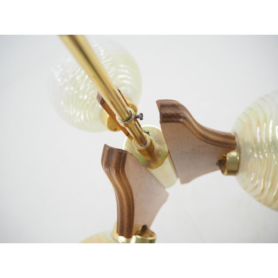 Image 1 of Vintage wooden chandelier, Czechoslovakia 1960