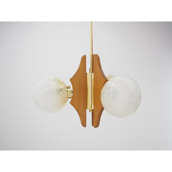 Image 1 of Vintage wooden chandelier, Czechoslovakia 1960