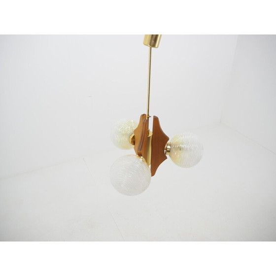 Image 1 of Vintage wooden chandelier, Czechoslovakia 1960
