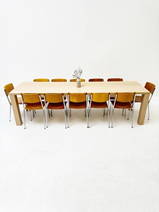 Large table made of solid light wood