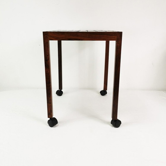 Image 1 of Vintage side table in rosewood veneer and ceramic, Denmark 1970
