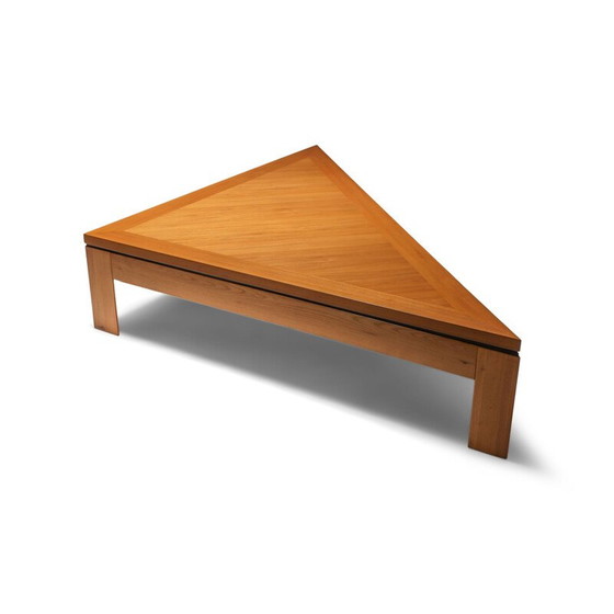 Image 1 of Postmodern triangular coffee table in elm, France 1970