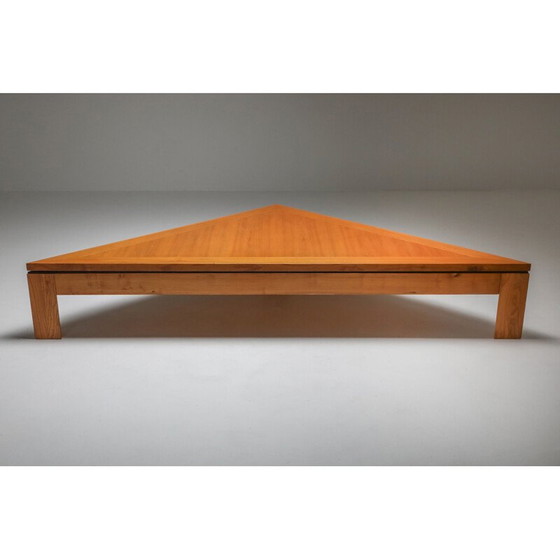 Image 1 of Postmodern triangular coffee table in elm, France 1970