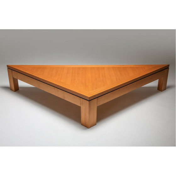 Image 1 of Postmodern triangular coffee table in elm, France 1970