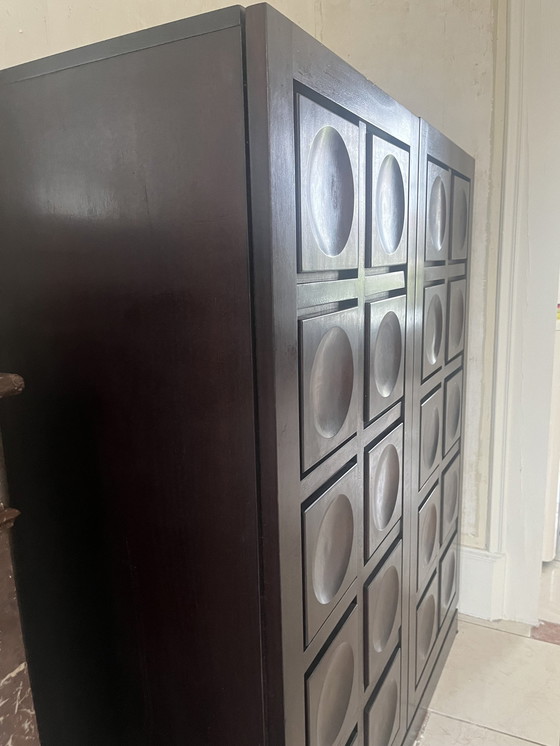 Image 1 of 1970s Belgian Brutalist Tall Cabinet By Coene Or Gergard Bartels