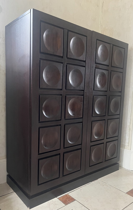 Image 1 of 1970s Belgian Brutalist Tall Cabinet By Coene Or Gergard Bartels