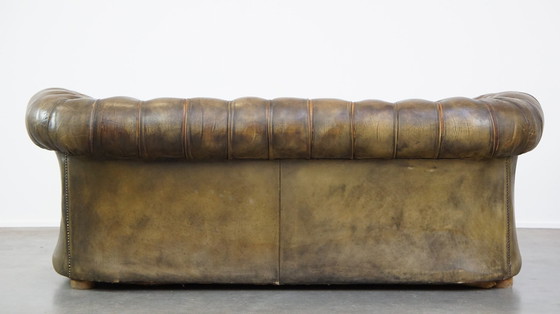 Image 1 of Beef Leather Chesterfield Sofa