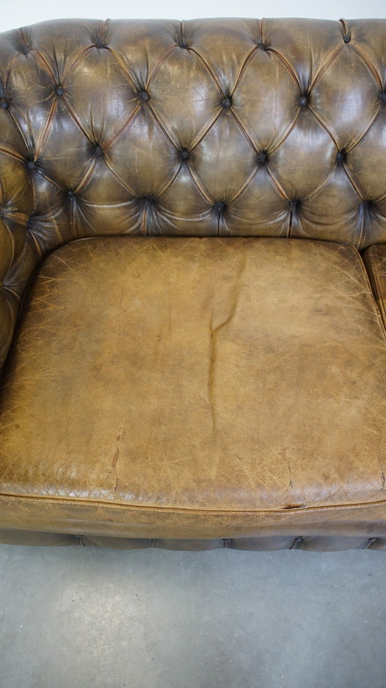 Image 1 of Beef Leather Chesterfield Sofa