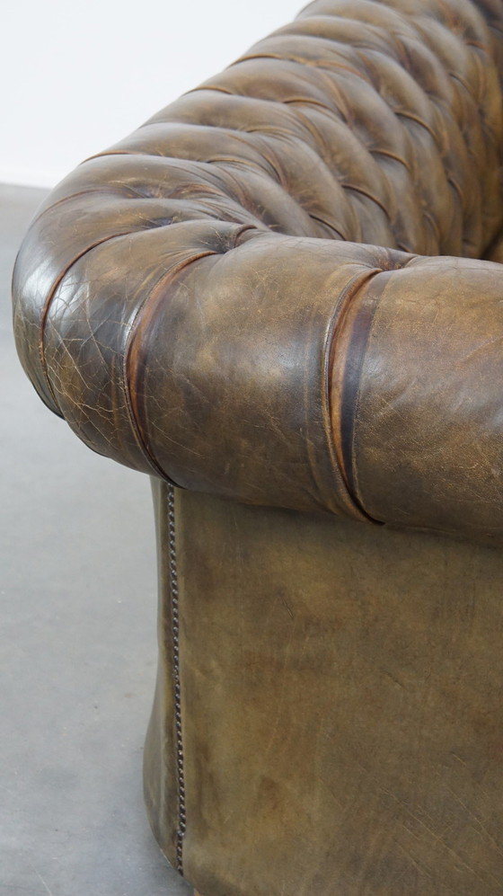 Image 1 of Beef Leather Chesterfield Sofa