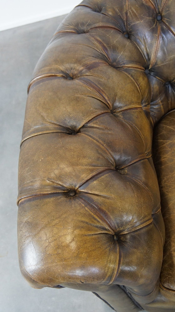 Image 1 of Beef Leather Chesterfield Sofa