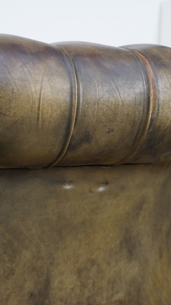 Image 1 of Beef Leather Chesterfield Sofa