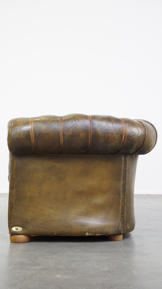 Image 1 of Beef Leather Chesterfield Sofa