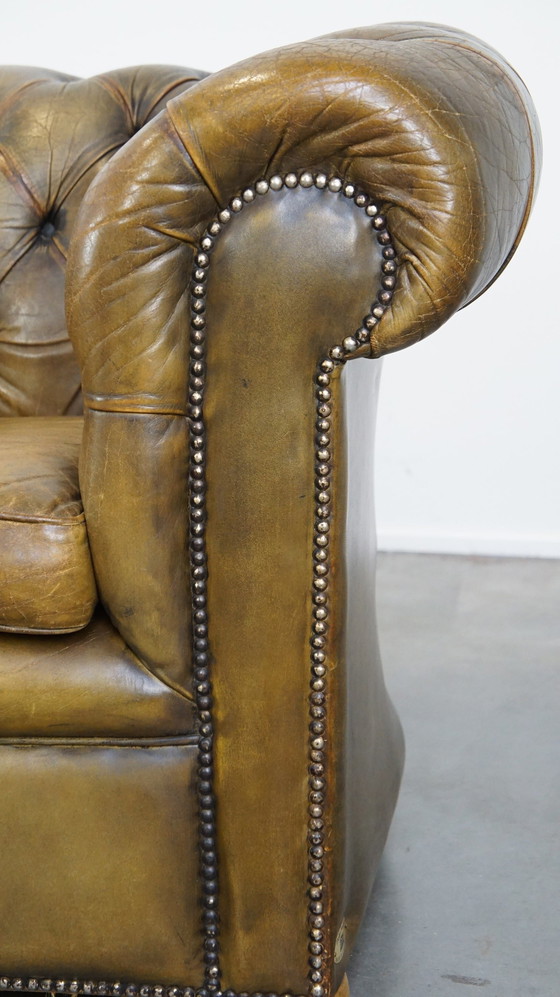 Image 1 of Beef Leather Chesterfield Sofa