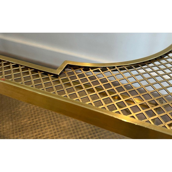Image 1 of Vintage bronze and brass coffee table with double glass top, 1940