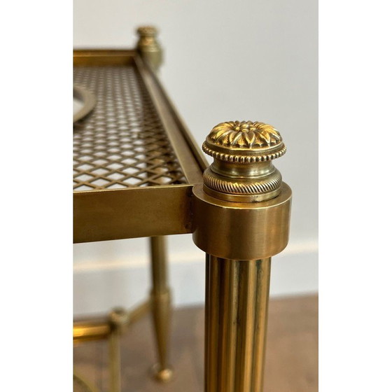 Image 1 of Vintage bronze and brass coffee table with double glass top, 1940