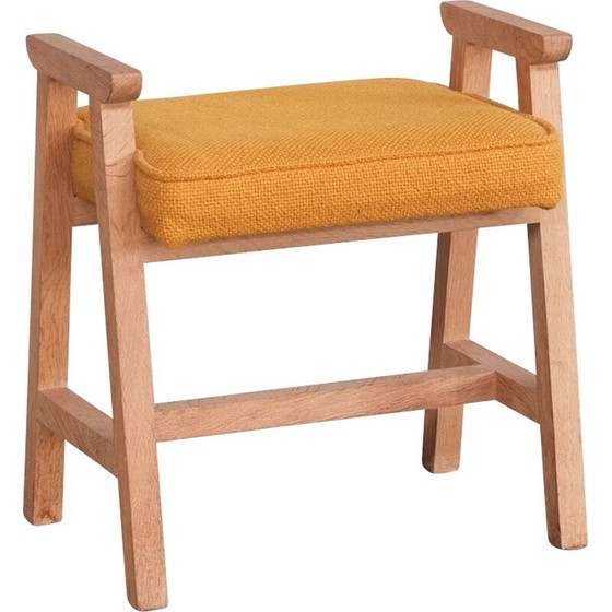 Image 1 of Vintage oak stool by Guillerme and Chambron, France 1960