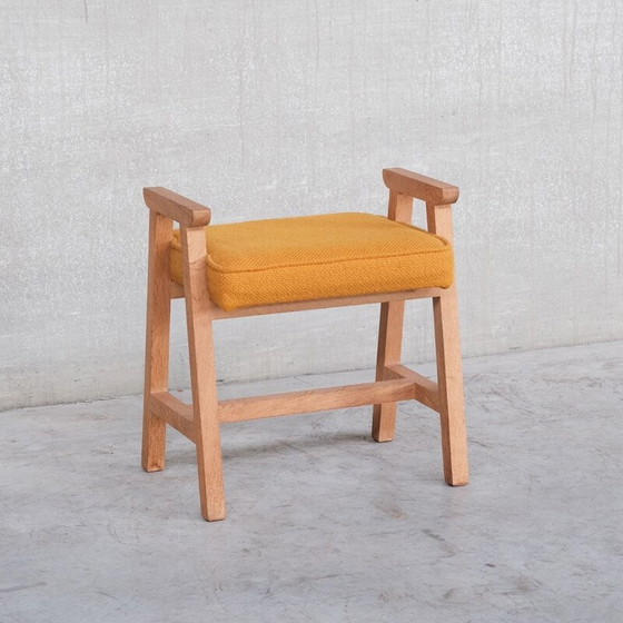 Image 1 of Vintage oak stool by Guillerme and Chambron, France 1960