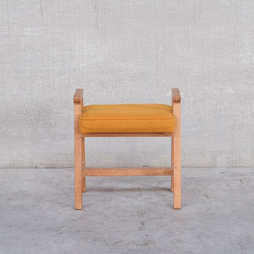 Vintage oak stool by Guillerme and Chambron, France 1960