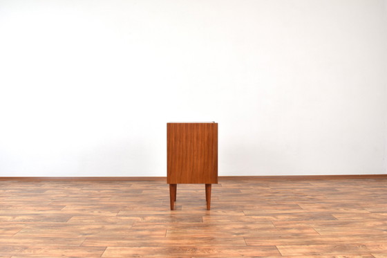 Image 1 of Mid-Century Op-Art Hand-Painted Danish Teak Chest Of Drawers, 1960S.