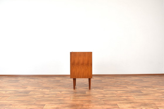 Image 1 of Mid-Century Op-Art Hand-Painted Danish Teak Chest Of Drawers, 1960S.